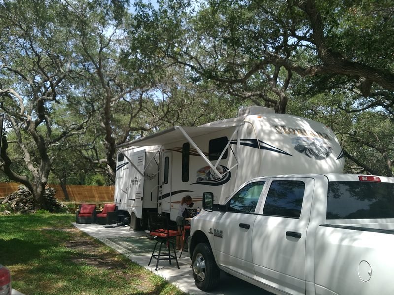 Our RV in Rockport, Texas, 24 hours before Hurricane Harvey hit.